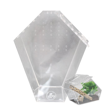 Coffin Shaped Acrylic Enclosure- 9.5"x7"x5"